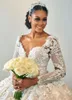 Wedding Dress 2023 Fashion Plus Size Ball Gown Arabic Elegant Lace Appliqued Vintgae Long Sleeve Dubai African Bridal