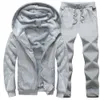 Survêtements pour hommes Survêtement d'hiver Hommes Pure Couleur Fourrure Doublée Sweats à capuche et pantalons Ensemble Hommes Jogging Costume Chaud Polaire Joggers 2 Pièces Ensemble Plus Taille 8XL 230215