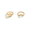 Wedding Rings Ingemark Korean Fashion Elegant Opal Irregular Set For Women Boho Rhinestone Knuckle Finger Ring Wed Accessories Jewelry
