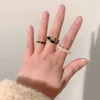 Bröllopsringar Miwens 3st/set harts för kvinnor 2023 Sommartrendiga smycken Akryl Ring Girl Valentine Gifts Elastic Pearl Finger