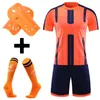 Utomhus T-shirts Vuxna barn Soccer Jersey Set Survetement Football Kit Custom Men Child Futbol Training Uniforms Suits With Socks and Shin Guard 230215
