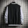 Herenjassen Supzoom Collectie Letter Rib Mouw Katoen Mode Single Breasted Casual Bomber Baseball Jack Los Vest Jas 230215