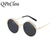 Solglasögon qpeclou vintage runda solglasögon kvinnor 2019 lyx varumärkesdesigner pärlor solglasögon kvinnliga spegelglasögon oculos gafas g230214