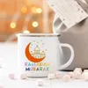 Mugs Eid Mubarak Moon Print Creative Coffee Cup Ramadan Party Decor Drinks Wine Juice Cocoa Cups Islamic Muslim Enamel Gifts