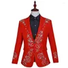 Men's Suits Diamond Lace Inlay Clothes Men Designs Stage Costumes Singers Jacket Sequins Blazer Dance Star Style Dress Punk