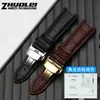 Watch Bands genuine leather watchband for GC wristband 22*13mm 20*11mm Notched strap withstainless steel butterfly buckle 230214