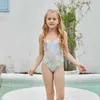 Childrens One Piece Bikini éblouissant une pièce Gradient Printing Girl Swimwear