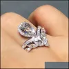 With Side Stones Sier Rings Moissanite Diamonds Crown Anniversary Ring For Women Gifts Wholesale Drop Delivery Jewelry Dhxmj