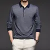 Polo da uomo Polo da uomo Grado superiore Marchio di moda da uomo Tinta unita Polo da uomo Tinta unita Casual Designer Manica lunga Top Abbigliamento da uomo 230215