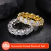 Allerig Free 925 Sterling Silver 5mm Moissanite Diamond Ring For Men Women Fashion Ring Jewelry Party Wedding Trevlig g￥va