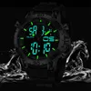 Wristwatches FOXBOX Sport Mens Watches Top Brand Luxury Dual Display Quartz Watch For Men Military Waterproof Clock Digital Electronic Watch 230215