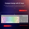 Keyboards REDRAGON Fizz K617 RGB USB Mini Mechanical Gaming Wired Keyboard Red Switch 61 Key Gamer for Computer PC Laptop detachable cable T23