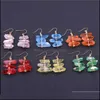 Charmsontwerper Colorf Healing Crystal Pillar Charms oorbellen goud vergulde geometriekolom Dange merk sieraden voor vrouwen drop levering dhdtg