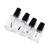 Storage Bottles 10ml 15ml Clear Glass Empty Nail Polish Bottle With Lid Cosmetic Container Brush