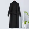 Damen-Trenchcoats Schwarzer Mantel für Damen, mittellang, High-End, doppelseitiger Kaschmir, Herbst- und Winterverdickung, Wolle 230215