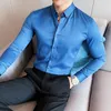 メンズカジュアルシャツ長袖の男性ドレスシンプルオールマッチビジネスフォーマルウェアスリムフィットオフィスブラウスプラスサイズ5xLM 230214