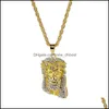 Anh￤nger Halsketten Hip Hop Schmuck herausketten Kristall Jesus Gesicht Goldkette f￼r M￤nner ablegen Anh￤nger DH3IC