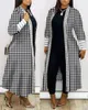 Mulheres Trench Coats Mulheres Impresso Longo Cardigan Manga Completa Trench OverCoat Lady Casual Solto Aberto Stitich Casaco Feminino Outono Primavera Moda 230215