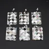 Pendant Necklaces Natural Freshwater Shell Rectangle Mosaic Pattern Charms For Jewelry Making DIY Necklace Accessories Bulk Wholesale