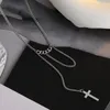 Choker panjbj 925 stempel zilveren kleur kruis ketting voor vrouwen meisje Europese persoonlijkheid splicing kwalen sieraden feest cadeau dropship