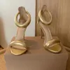 Sandalias plateadas para mujer Gianvito Rossi diseñador de lujo zapatos de vestir de tacón de aguja con punta abierta moda de cuero cómoda 10 cm 35-41 con caja Sandalias romanas de tacón alto