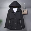 Women's Trench Coats Windbreaker Coat Fashion Spring Autumn Casual White Tooling Jacket Korean Hooded Harajuku Style Student Outwear 230215