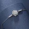 Link Bracelets Chain Stylish Elegant Classic Ladies Bracelet 925 Sterling Silver VVS1 D Color 1 Moissanite Round Girl Jewelry GiftLink