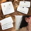 Stud Earrings MENGJIQIAO Cute Fashion Metal Heart Circle For Women Mini Brincos Simple 6pcs/Set Girls Jewelry Gifts