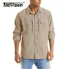 Chemises décontractées homme TACVASEN été chemises tactiques hommes maille respirant à manches longues multi-poches travail Cargo chemises séchage rapide militaire armée chemises 230215