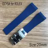 COYSA Brand Rubber Strap For ROLEX SUB 20mm Soft Durable Waterproof Watch straps watches Band Accessories With Original Steel 220b