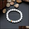 Kralen strengen mooie zwarte steen kralen trots vriendschap sieraden vriend chakra armband drop levering armbanden dhd1r