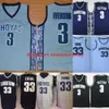 2022 gestikte basketbalshirts Georgetown Hoyas Allen Iverson AI Patrick Ewing draagt S-XXL