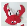 Autres fournitures de fête festive Chapeau de crabe rouge Enfants Adt Lobster Festival Props Company Coiffe drôle Noël Y34 Drop Delivery Dhbuu