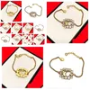 Bangle Top Quality 3 kolory Kobiety projektanty bransoletki Wysoka wersja Square Metal Diamond White Crystal Luxury Brass Bracelets para lov dhcpj