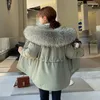 女性のトレンチコート2023女性毛皮の首輪厚い暖かいパーカーの女性冬の固形綿パッド入りファッションボタンカジュアルメスジャケット