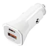 Fast Car Ladegeräte QC3.0 PD -Adapter für iPhone 14 Pro Max 13 12 Samsung S23 Ultra S22 S21 Note 20 Mini Quick Car Ladegeräte