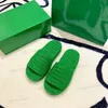 2023 Slippers Sandals Women Slides Fabric Rubber Cotton Estole Grass Green Sway Slipper Wedge Y Botega 9981269