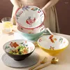 Bowls Ceramic Ramen Bowl Japanese Instant Noodles Kitchen Dinner Set Mixing Rice Soup Fruit Salad Porcelain Sets