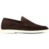 GZ5P Loropiana Desiner Shoes Online Men's Suede Lucky Shoes with Leather Flat Bottom Casual Pea ShoesW0ZO