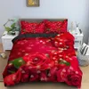 Bedding sets Rose Flower Set Red Blue Print Duvet Cover with Pillow Case Valentine's Day Bed Decor King Size Quilt 2 3pcs 230215