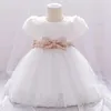 Vestidos de menina nascida vestido com lantejoulas arco bebê garotas de renda de arestar batizamento do batismo da festa de aniversário da menina formal