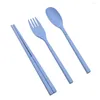 Dijkartikelen sets draagbaar vouwen buiten camping wandel flatware bestek set vork chopsticks lepel bento lunchbox accessoires