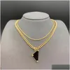 Pendant Necklaces Womens Mens Luxury Designer Necklace Chain Fashion Jewelry Black White P Triangle Design Party Sier Hip Hop Punk M Dhk5S