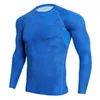 Camisetas masculinas Camisa de ginástica masculina Tops de fitness de fitness respirável de fitness de manga comprida para homens que executam treino esportivo apertado