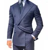 Men's Suits Navy Blue Formal Men Business Slim Fit Custom Groom Tuxedo For Wedding Party 2 Piece Male Fashion Costume 2023