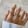 New Simple 925 Sterling Silver Open Size Rings CZ Zircon Adjustable Geometric Finger Ring