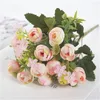 Decorative Flowers 13Heads/1 Bundle Artificial Camellia Rose Floret Outdoor Garden Party Wedding Fall Decorations Furnishing Fake Flower