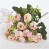 Dekorativa blommor 13heads/1 bunt Artificial Camellia Rose Floret Outdoor Garden Party Wedding Fall Decorations Möbler Fake Flower