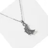 Chains 1pc Cute Crown Moon Stainless Steel Pendant Necklace Vintage Charms Necklaces Women Kids Girls Gift