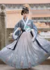 Стадия ношения Hanfu Женщины традиционные танцевальные костюмы народная вышивка